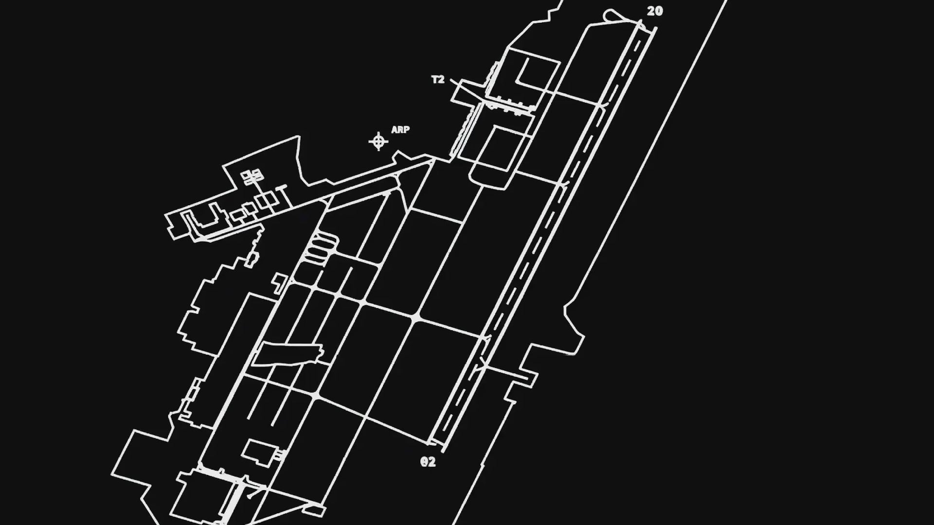 Load video: Animated map of Clark International Airport with the runway lighting up
